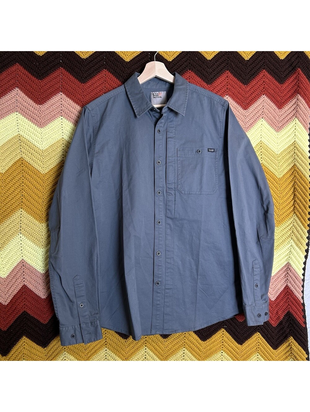 5.11 Tactical Hawthorn Long Sleeve Flannel Shirt Mens 2XL Blue RAPIDraw Workwear